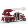Bruder camion de pompieri Mack Granite cu scara, pompa de apa si sirena